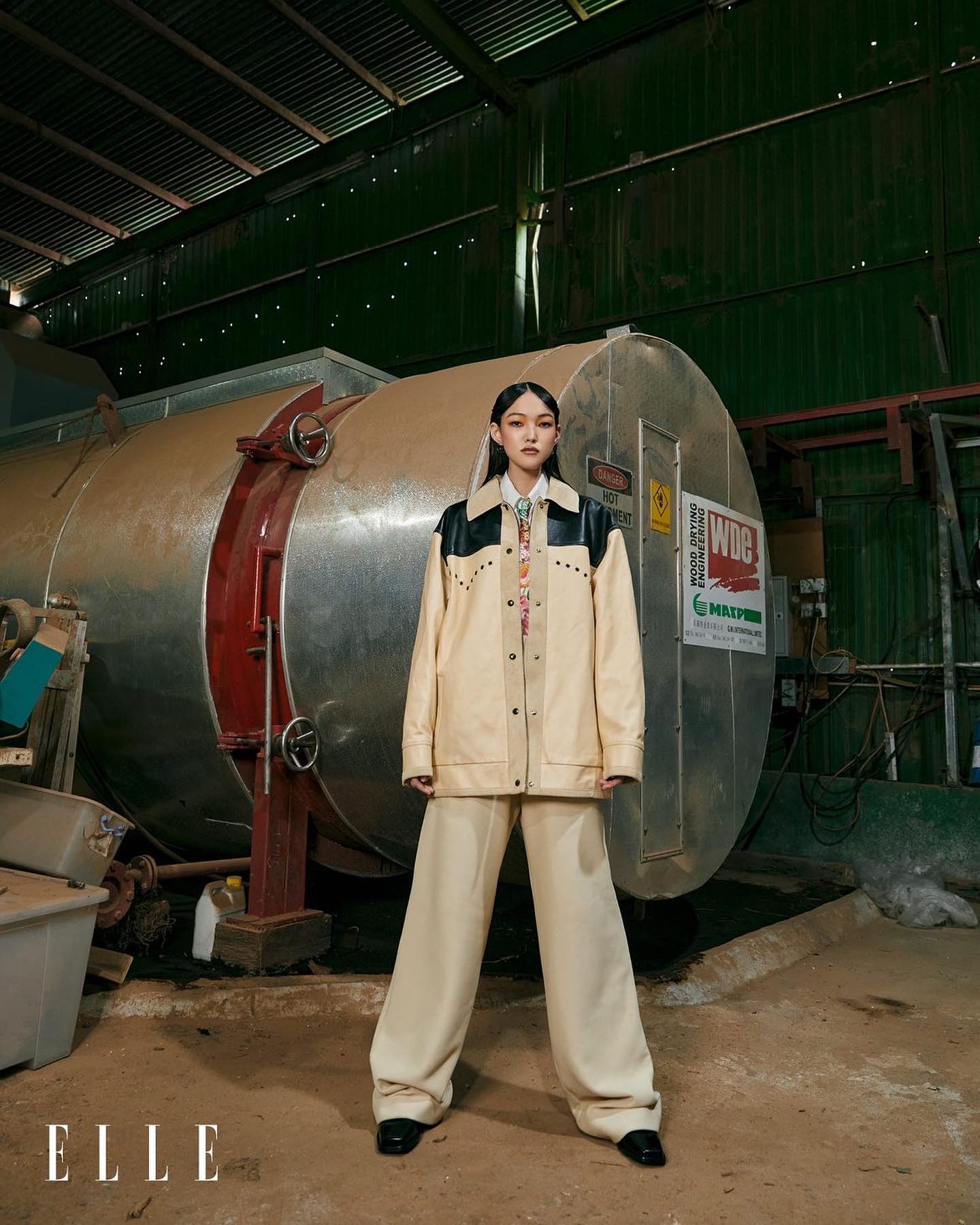 这幅照片摘自 2020 年 9 月份的著名国际时尚杂志《ELLE》，背景是一台 6 立方米的「达意」真空乾燥窑。